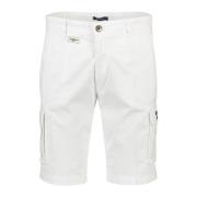 Witte Cargo Shorts Slim Fit Aeronautica Militare , White , Heren