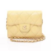 Pre-owned Leather chanel-bags Chanel Vintage , Yellow , Dames