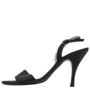 Pre-owned Satin sandals Salvatore Ferragamo Pre-owned , Black , Dames