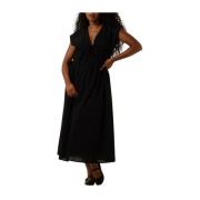 Elegante Zwarte Midi Jurk Modström , Black , Dames