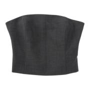 Bandeau Corset Top met Verticale Snitlijnen Birgitte Herskind , Black ...