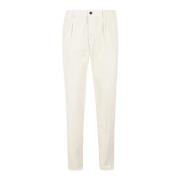 Slim Fit Casual Broek Incotex , White , Heren