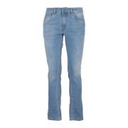 Stonewashed Denim Jeans Fay , Blue , Heren