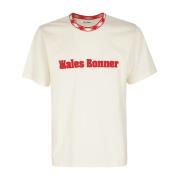 Klassieke Katoenen T-shirt Wales Bonner , Beige , Heren