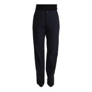 Logo Detail Tapered Broek Exte , Black , Dames