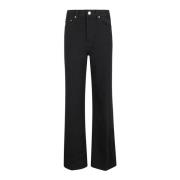 Retro Ultra High Rise Wide Leg Jeans Re/Done , Black , Dames