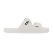 Rubber Logo Platte Sandalen Mannen Gcds , White , Heren