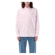 Roze Geborduurd Oxford Overhemd Awake NY , Pink , Heren