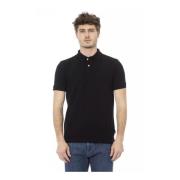 Stijlvolle zwarte katoenen poloshirt Baldinini , Black , Heren