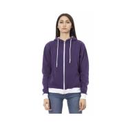 Trendy Paarse Katoenen Trui Baldinini , Purple , Dames