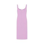 Geribbeld Lang Jurk Diverse Kleuren MC2 Saint Barth , Pink , Dames