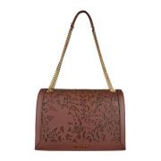 Floral Leren Crossbodytas Baldinini , Brown , Dames