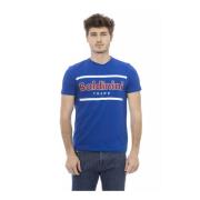 Blauw Katoenen T-Shirt Korte Mouw Baldinini , Blue , Heren