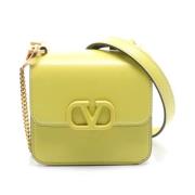 Pre-owned Leather shoulder-bags Valentino Vintage , Yellow , Dames