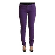Skinny Denim Jeans met Logo Details Cycle , Purple , Dames