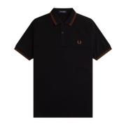 Slim Fit Twin Tipped Polo Fred Perry , Black , Heren