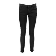 Logo Skinny Katoenen Jeans Guess , Black , Dames