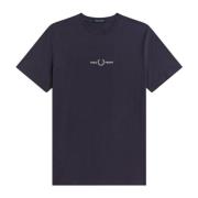 Geborduurd Logo T-Shirt Donker Grafiet Fred Perry , Gray , Heren