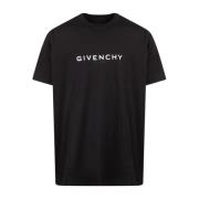 Zwart Geribbelde Crew-Neck T-Shirt Givenchy , Black , Heren