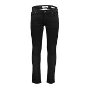 Zwarte Skinny Denim Jeans met knoop en rits Guess , Black , Heren