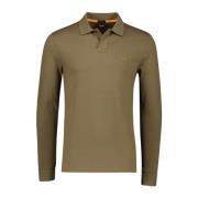 Bruine polo met lange mouwen Hugo Boss , Brown , Heren