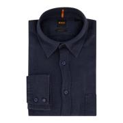 Casual Donkerblauw Linnen Overhemd Hugo Boss , Blue , Heren