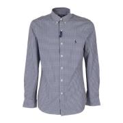 Lange mouw knoop omlaag shirt Ralph Lauren , Blue , Heren