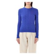 Cable-Knit Crewneck Sweater Rugby Royal Ralph Lauren , Blue , Dames