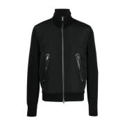 Zwarte Zip-Up Bomberjack Tom Ford , Black , Heren