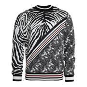 Zebra Boom Patroon Crew Neck Sweater Dolce & Gabbana , Multicolor , He...