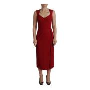 Rode Midi Bodycon Jurk met Sweetheart Halslijn Dolce & Gabbana , Red ,...