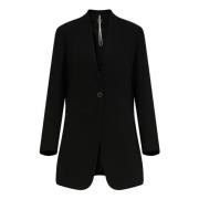 Zwarte Lange Blazer Jas Marella , Black , Dames