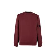 Diagonal Raised Fleece Crew Neck Sweatshirt C.p. Company , Red , Heren