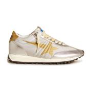 Zilveren Glitter Sneakers met Gouden Ster Golden Goose , Multicolor , ...