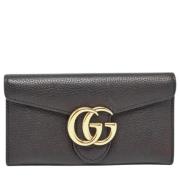 Pre-owned Leather wallets Gucci Vintage , Black , Dames