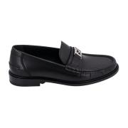 Zwarte Leren Loafers Aw23 Fendi , Black , Heren