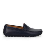 Blauwe Leren Mocassins Sangiorgio , Blue , Heren