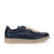 Blauwe Casual Leren Sneakers Sangiorgio , Blue , Heren