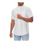 Biologisch Katoen Linnen Mandarin Kraag Shirt Tommy Jeans , White , He...