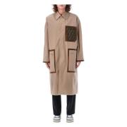 Omkeerbare Trenchcoat Beige Aw23 Fendi , Beige , Heren