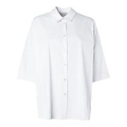 Witte Poplin Overhemd Klassieke Kraag Semicouture , White , Dames