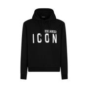 Icon Hoodie met Verstelbaar Koord Dsquared2 , Black , Heren