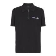 Polo met Korte Mouwen en Rits Balmain , Black , Heren