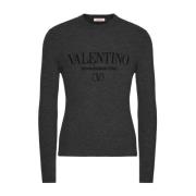 Antraciet Gebreide Trui Valentino , Gray , Heren