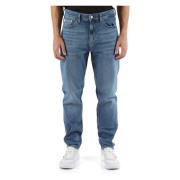 Regular Taper Jeans Vijf Zakken Calvin Klein Jeans , Blue , Heren