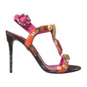Kristalversierde Jacquard Sandalen Dolce & Gabbana , Multicolor , Dame...