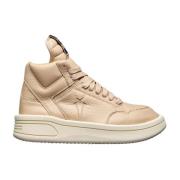 Leren Sneakers met Verlengde Tong Rick Owens , Beige , Dames