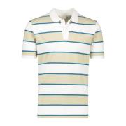 Korte Mouw Beige Gestreepte Polo Gant , Multicolor , Heren