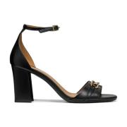 Zwarte platte sandalen voor vrouwen Geox , Black , Dames