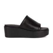 Zwarte platte sandalen voor vrouwen Geox , Black , Dames